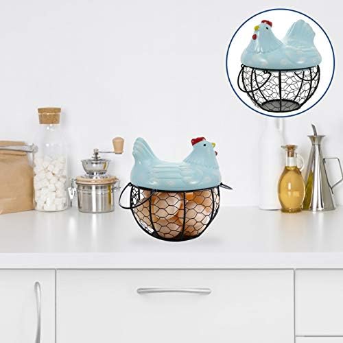 Decoração de casa de Hanabass 1pcs Design de frango Cerâmica Armazenamento de ovo Colete cesta por cesta de ovo de ovo de