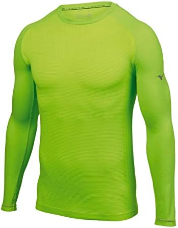 Mizuno Running Men's Breath Thermo Thermo Seisless Manga Longa Camiseta