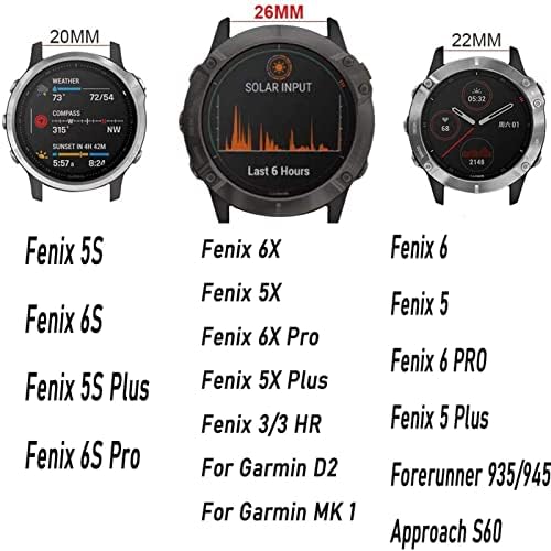 Dfamin 22 26mm de faixa de vigilância para Garmin Fenix ​​7 Fenix ​​6 5 5Plus 935 945 Silicone EasyFit Purads para Fenix ​​7x 6x