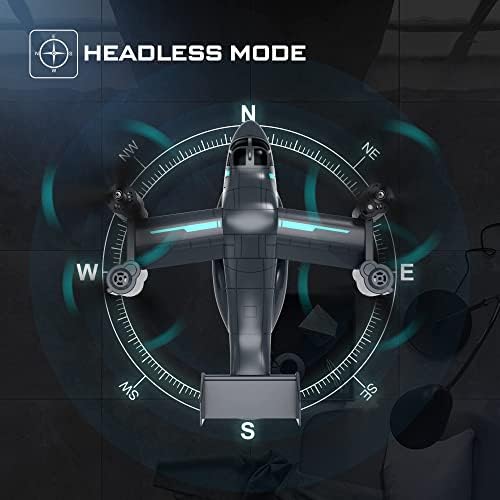 Zottel adequado para iniciantes com aeronaves com controle remoto, presente de brinquedo de aeronaves com controle remoto de 2,4 GHz, adequado para crianças com sistema de estabilização de giroscópio, pairando inteligente pairando