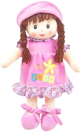 LINZY PLUSH 17,5 '' rosa boneca de pano de bolos doces para meninas, boneca macia de pelúcia, amiga de abraço para