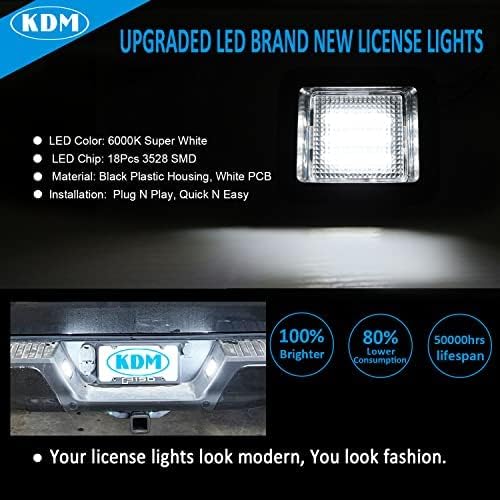 KDM LED Licença Número da placa de luz ajuste para 2015-2020 FORD F150 Raptor Reposição de montagem, lâmpada traseira