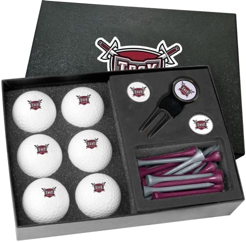 Golfballs.com Classic Troy Trojans Meia dúzia de presentes com ferramenta de Divot - Bolas em branco