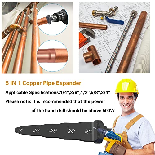 [5 em 1] Ferramenta de enrolamento Tubo de cobre Expander Manual Tubo de cobre Swage Too expansor Drill Bit Bit Soft