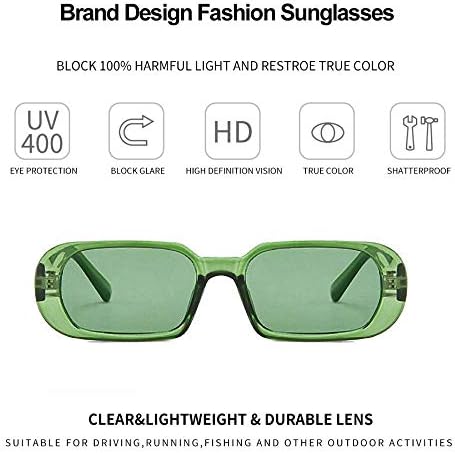 Óculos de sol retangulares da moda para homens Retro 90s oval y2k óculos de sol retangulares