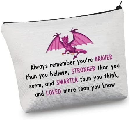 MEIKIUP Dragon Lover MakeUp Bag Funny Dragon Inspired Gift Você é mais forte do que você pensa presente para amante de animais