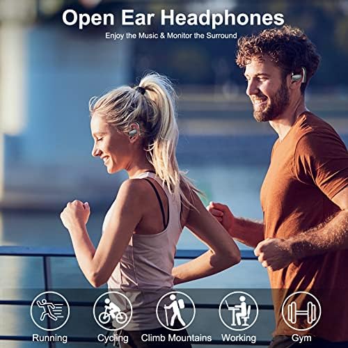 Fones de ouvido de orelha aberta tonfarb, atualização de fones de ouvido sem fio de condução de ossos com os fones de ouvido