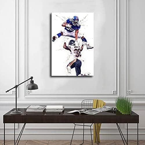 Saquon Barkley Poster Sports STAR LEVAS DE POSTER Decoração de quarto esportes da sala de escritório Decoração de escritório