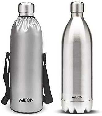 MILTON TERMOSTEEL DUO DLX-1800 Garrafa de água em aço inoxidável, 1,8 litros, prata de aço