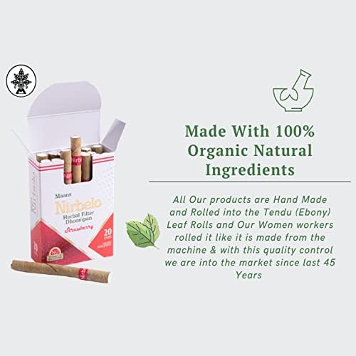 Cigarro de Herbal de Nirbelo Tabaco Free & Nicotine Free para parar de fumar & Nature's Alternative 40 Cigarettes - pacote de 2 - sabor de morango.
