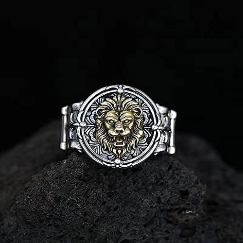 Izpack vintage empilhamento de leão anel expansível anel gótico animal aberto declaração ajustável faixas de dedos