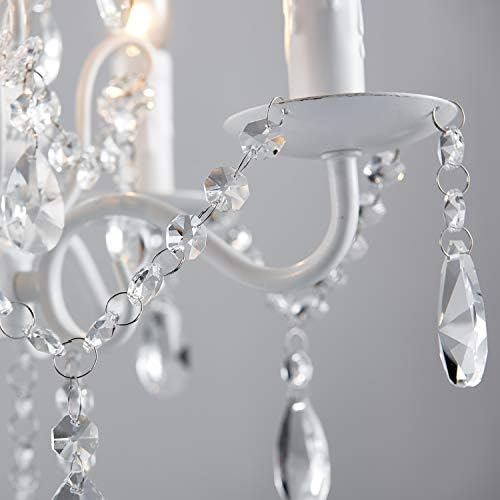 Lustre de cristal de Saint Mossi com 5 luzes, luminária de teto LED moderno, iluminação pendente contemporânea para sala de estar, quarto, W15 x H18