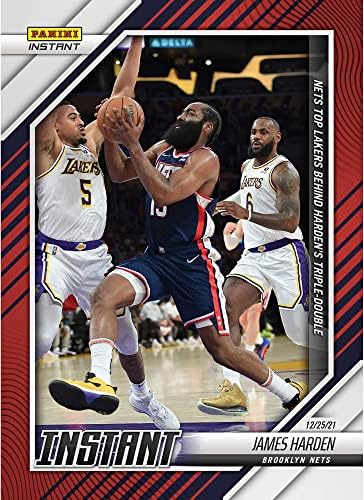 James Harden Brooklyn Nets fanáticos exclusivos Panini instantâneos paralelos Panini Instant Lakers Top Lakers atrás do cartão