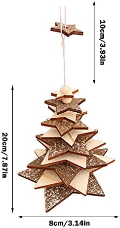 XIOS Decoração de Natal Férias de inverno Decoração de Natal Pingente de madeira de madeira Glass de presente de árvore de Natal para