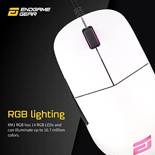 Endgame Gear XM1 RGB White Programmable Gaming Mouse Bundle com MPC 450 Blue Cordura Gaming Mouse Pad