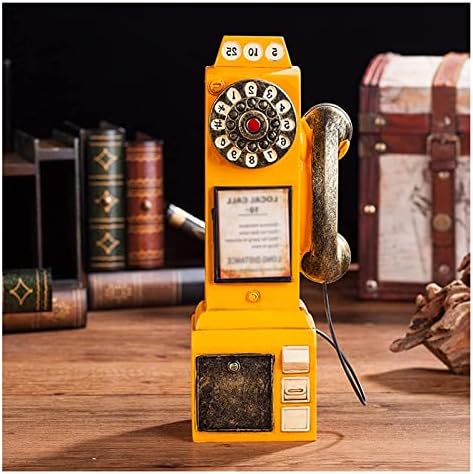 Telefone fixo clássico Retro-botão retrô montado na parede, 9x6x24.5cm, telefone vintage montado, ornamento resistente e fácil de limpar, casa