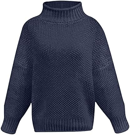 Camisolas de queda de manga comprida feminina 2022 Crew pescoço suéter malha desleixada para mulheres tops de pulôver casual de inverno