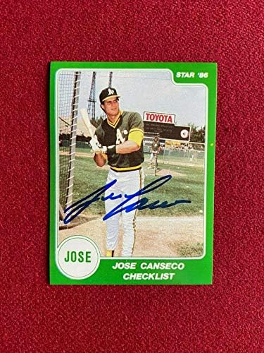 1986, Jose Canseco, Autografado Star Rookie Conjunto de cartões vintage - MLB Cartões de beisebol autografados
