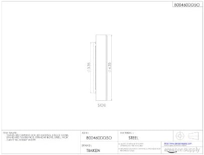 Timken 392 rolamento de rolamento cônico, cone único, tolerância padrão, furo reto, aço, polegada, 2,4375 id, 0,86660