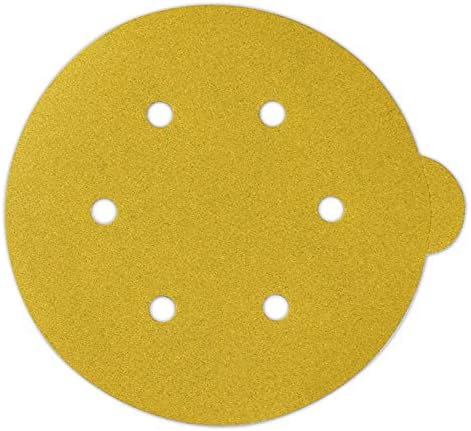 BHA 6 polegadas 6 orifícios casca de ouro e adesivo de bastão PSA lixando discos com guias - 100 pacote