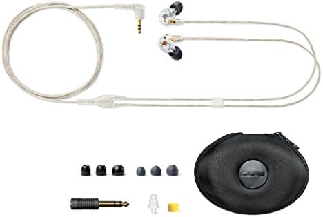 Shure SE425-CL Over Ear Sound Professional Isolando fones de ouvido, cabos de extensão de fone de ouvido destacáveis ​​e