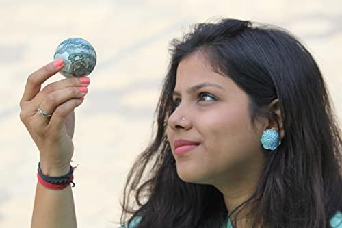 Jet Moss AGate 45-50 mm Esfera de bola de bola gem pedra gemed hand esculpida altar de cristal cura foco devocional Chakra
