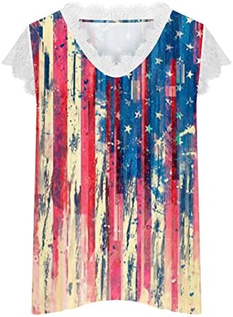 Tanque de verão feminino Tops Independence Dia T Camisetas