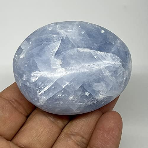 99,2 gramas, 2,4 x 1,9 x 1 Palmstone de calcita azul, formato de gallet de pedras de palmeira de Madagascar caiu, cura de reiki,