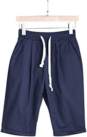 Bermuda shorts para mulheres com cintura alta shorts de suor de verão com bolsos profundos shorts de algodão para mulheres treino de ginástica