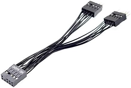 Conectores placa -mãe 9pin hd áudio 1 a 2 multiplicador de porta y extensão divisor de cabo de mesa de cabo de mesa para fêmea
