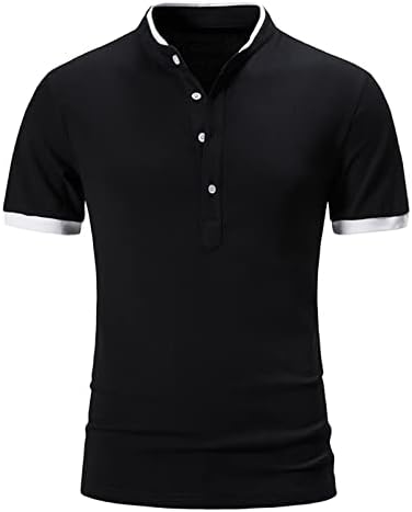 SGIKJIA Mens Mens Camisa de Golfe Homeros Wicking Quick Dry 4 Buttons Mock pesco