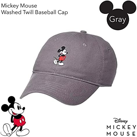 Disney Mickey Mouse Bordado Capéu de pai ajustável de algodão com borda curva