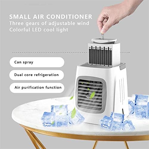 ISOBU LILIANG-- Coolers evaporativos Mini ar condicionado portátil, umidificador de ar resfriador de ar de mesa Umidificador de 3 velocidades Spray Spray USB Filming de resfriamento, cinza bmzdlfj-1