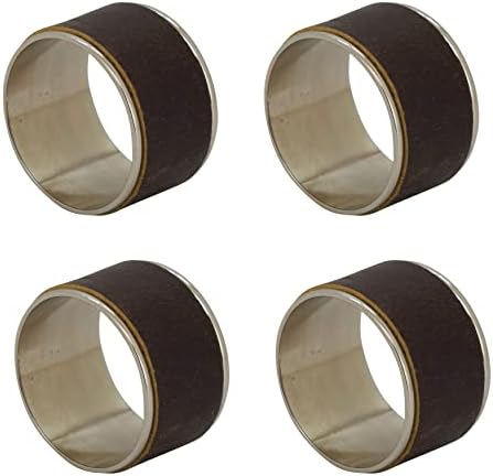 Saro Lifestyle Collection Leather Napkin Rings, 1.5 , Brown
