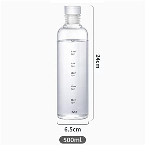 Timlux transparente com escala de tempo Garrafa de água criativa de grande capacidade à prova de vazamento de vazamento Copo de bebida