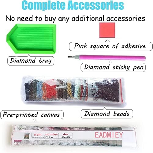Kits de pintura de diamante eadmiey para adultos, cachorro pit bull animal 5d broca completa redonda kits de bordado de cristal