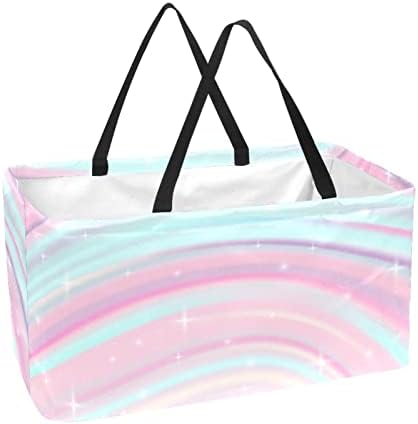 Reutilização de compras reutilizáveis ​​rosa claro portátil portátil Picnic Grocery Bags