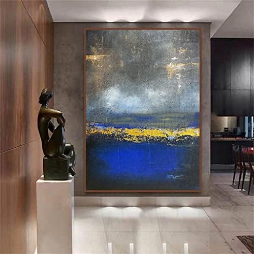 Houkai Gold Foil Blue Oceano Seases Seas Paintadas de Pintura a Óleo Pintura Casa Decoração da Sala