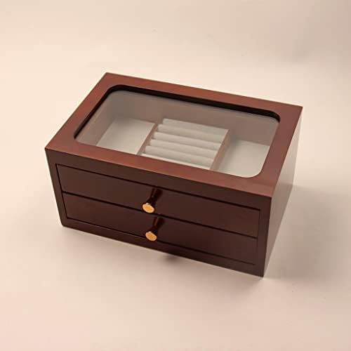 MHYFC Caixa de armazenamento de jóias de duas camadas simples de duas camadas Relógio Caixa de armazenamento da caixa