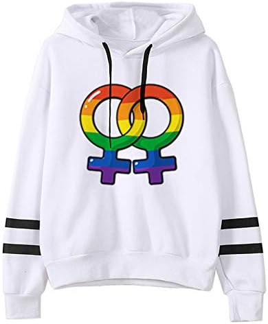 Rainbow Heart Love Is Love LGBT gay lésbica orgulho do moletom capuz feminino casual manga longa com capuz tops