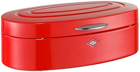 Wesco Breadbox Elly Steel Bread Box, vermelho, 9 x 12 x 16 cm