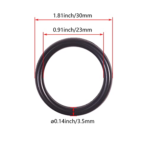 Bettomshin 50pcs nitrila de borracha O-rings, 30mm od 23mm ID de 3,5 mm de largura, métrica de vedação de buna-nitrila arruela de junta de vedação para a válvula hidráulica de alívio da pipeline da torneira preta preta