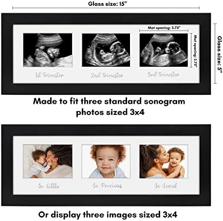 AmericanFlat Sonogram Picture Picture Frame -16x6 ”Ultrassom Photo Frame para varredura por ultrassom para três ultrassonografia