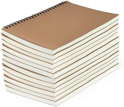 Cadernos de capa macia de pacote Zealor 12 com papel forrado 8,3 polegadas x 5,5 polegadas, notebooks em espiral -120 páginas, 60 folhas - Memorando notas para viagens de escola em casa