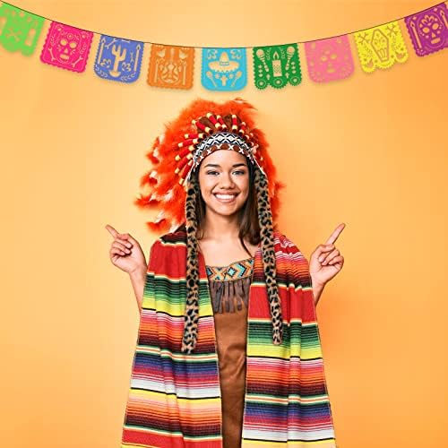 Holicolor 12 pacote de mesa mexicano corredores 13,5 x 100 polegadas 4 cores Corrente de mesa de serepe para festas de festas