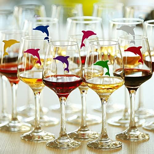 Charmos de vidro de vinho Tags 12 PCs Dolphin Wine Glass Drink Markers