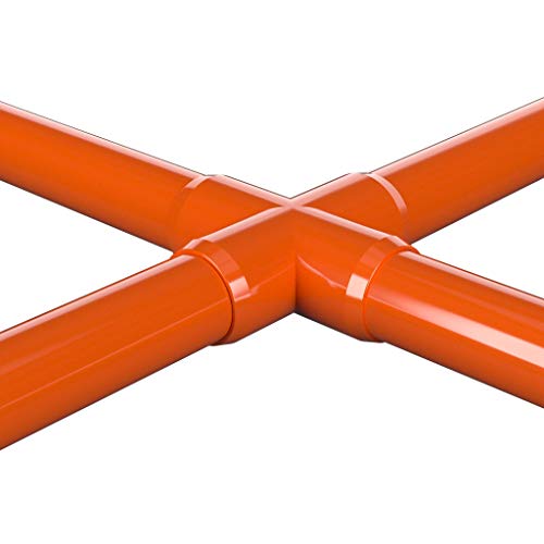 FormuFit F012CRX-OR-10 Cross PVC Metting, Grade de móveis, tamanho de 1/2 , laranja