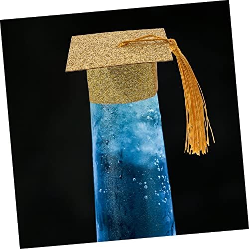 Didiseaon 20 pcs graduação tampa de tampa decorações ao ar livre embelezas para criar suprimentos de festas ao ar livre mini chapéu cálice capa parabéns decorações de graduação