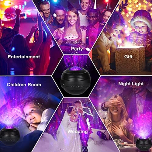 Projector Galaxy Projector Star Projector, Night Light Projector Trabalho com Alexa/Echo/Google, com timer/remoto/bluetooth alto -falante