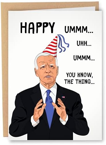 Sleazy Saudações engraçadas Joe Biden Cartão de aniversário para homens para mulheres ela | Joe Biden Gag Presente Esquece Cartão de Fala